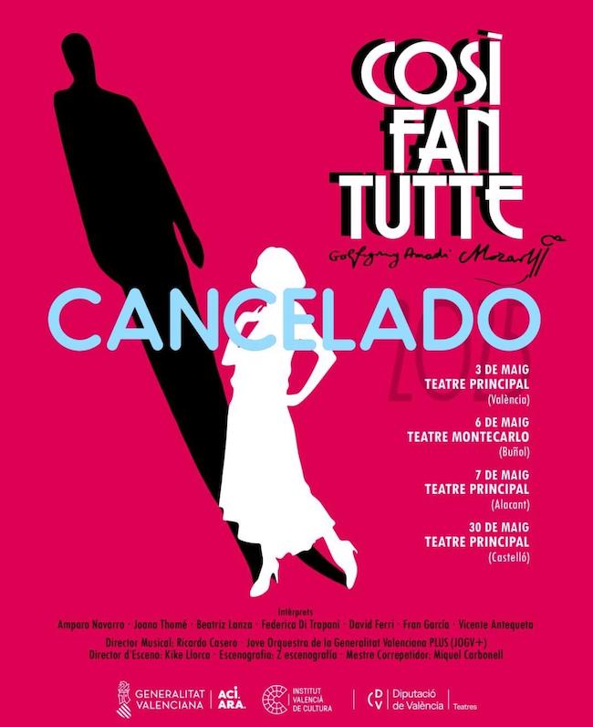 La Generalitat Valenciana anula una producción de ‘Così fan tutte’ sin compensar a los artistas implicados