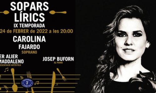 La soprano Carolina Fajardo inaugura una nueva edición de los 'Sopars Lírics' en el 7 Portes de Barcelona