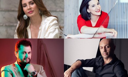 Celso Albelo, Sabina Puértolas, Paco Azorín y Miren Urbieta-Vega en la temporada 23-24 de la Ópera de Oviedo