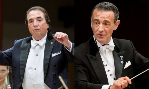 Enrique García Asensio y Miguel Ángel Gómez Martínez, directores honorarios de la Orquesta y Coro RTVE